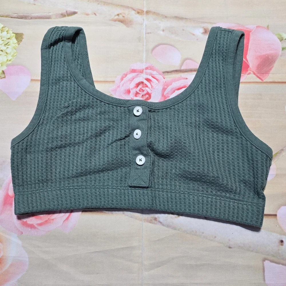 Old Navy olive green pajama top - Picture 2 of 8